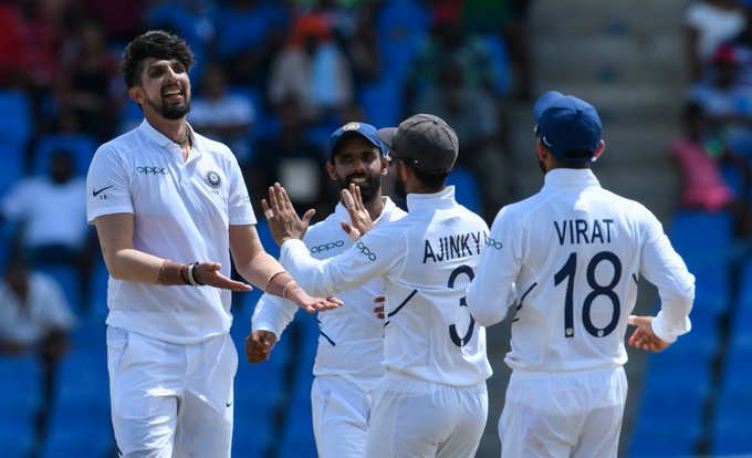 വിൻഡീസിനെ എറിഞ്ഞ് വീഴ്ത്തി ഇഷാന്ത് ശർമ; മത്സരം ഇന്ത്യയുടെ കയ്യിൽ